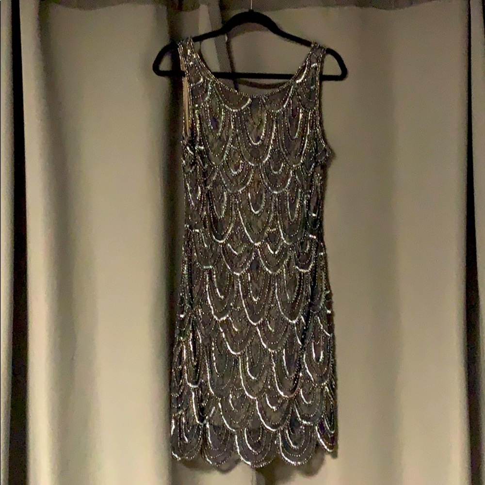 Pisarro Nights beaded lace sheath dress